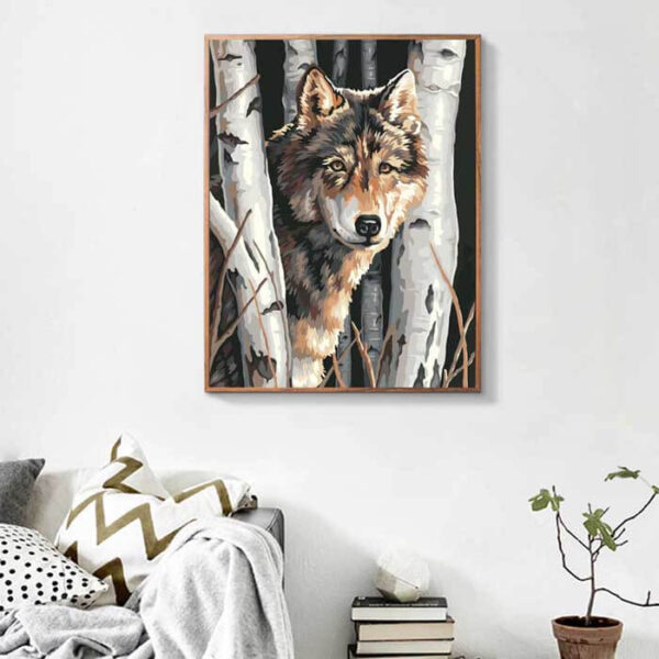 Wolf Paint by Numbers for adults Canvas myPaintLab