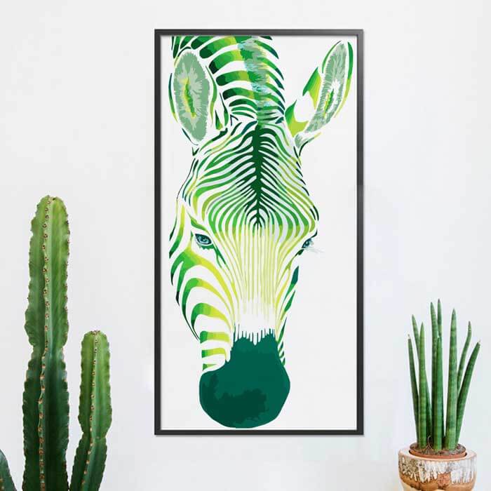 Painting by Numbers Zebra green