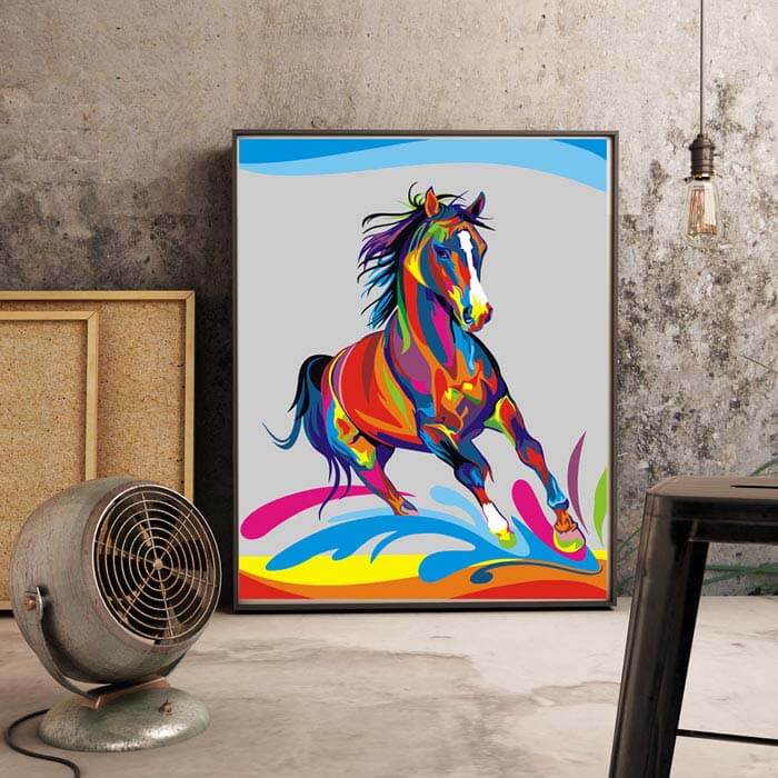 Painting by Numbers colorful horse