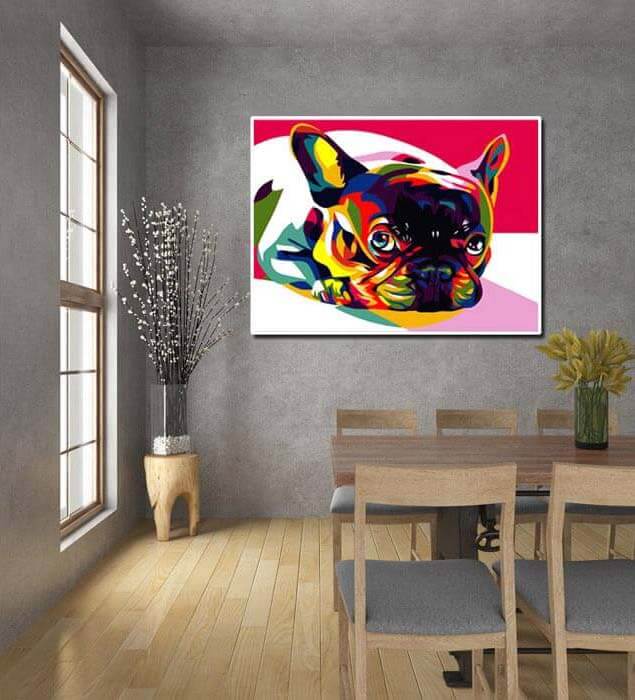 Painting by Numbers colorful dog