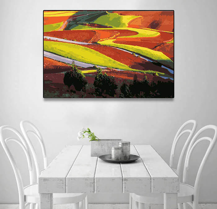 Painting by Numbers landscape fields