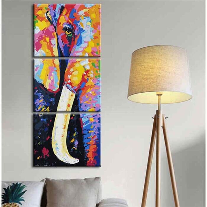 Painting by Numbers Elephant tusk Modern animal art - 3 Panel