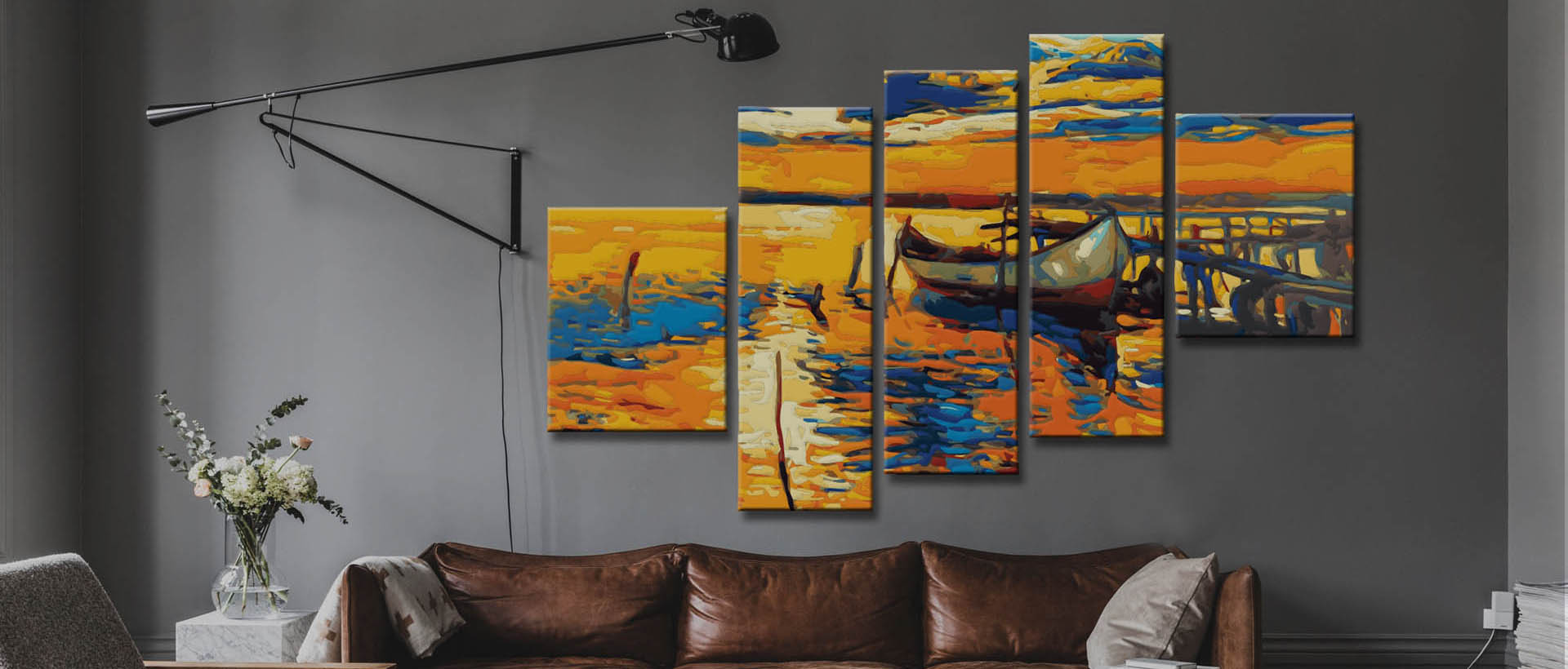 Triptych Custom Paint By Numbers - 3 Panel Painting (36 Colors)