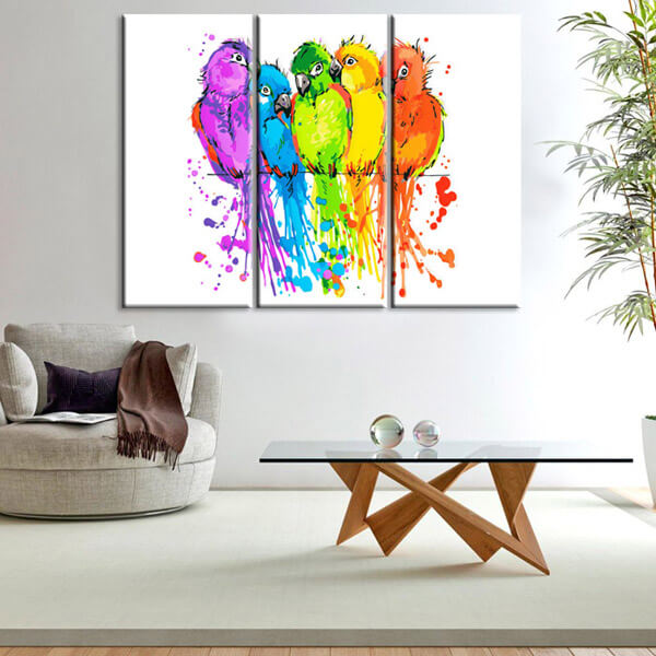 Painting by Numbers Art Animal Colored Parrots