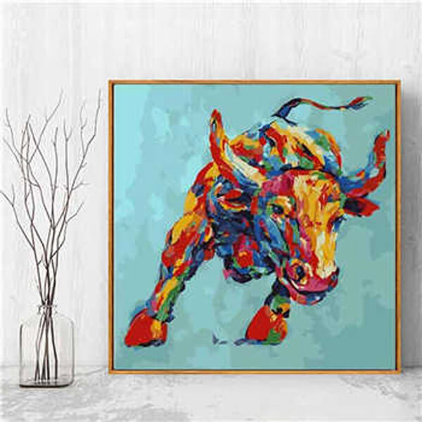 Painting by Numbers Big Bull Portrait Modern Animal Art