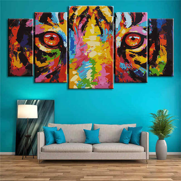 Painting by Numbers Tiger eyes Modern animal art 5-partial